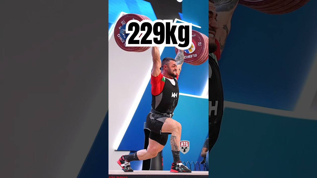 20-letni Karlos Nasar (96 kg, Bułgaria) 229 kg / 505 funt&oacute;w, rekord świata w wadze p&oacute;łciężkiej i łącznym ciężarze, Mistrzostwa Europy 2025