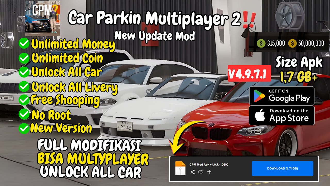 UPDATE! Car Parking Multiplayer  MOD APK Unlimited Money + Unlocked All Cars