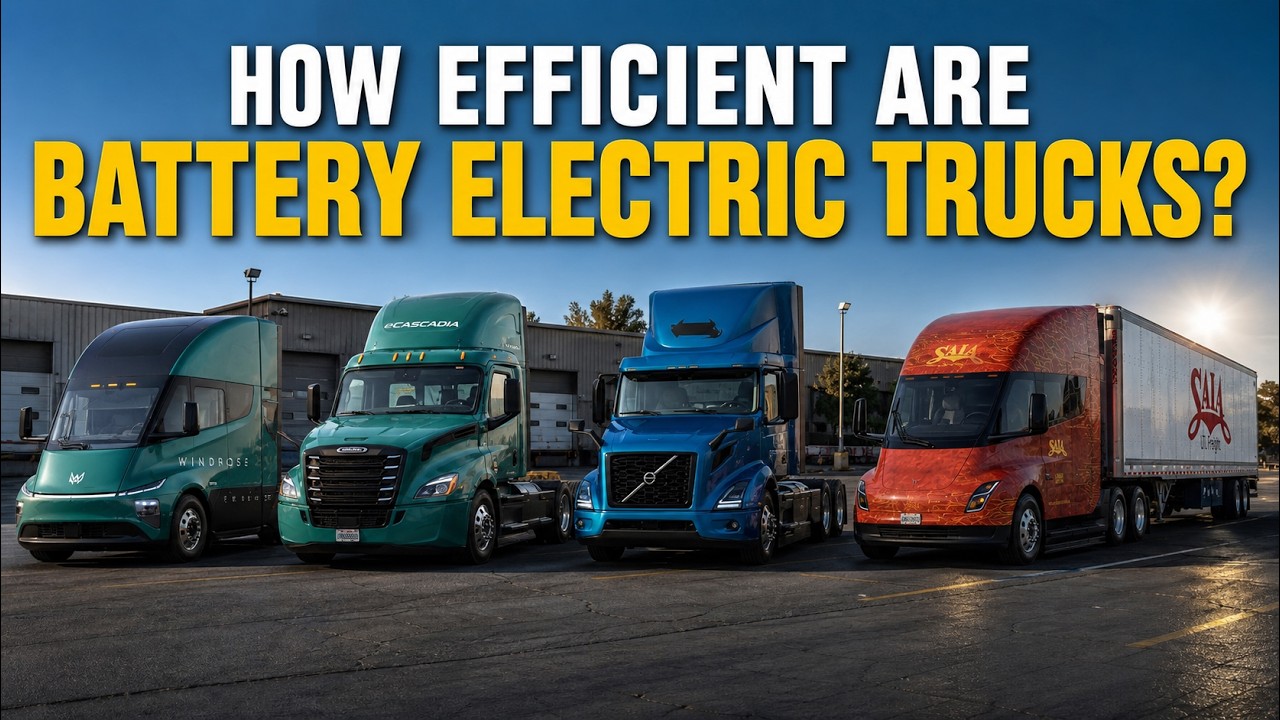 Насколько эффективен Tesla Semi? ...Электромобили Windrose, Volvo и Freightliner на аккумуляторны...