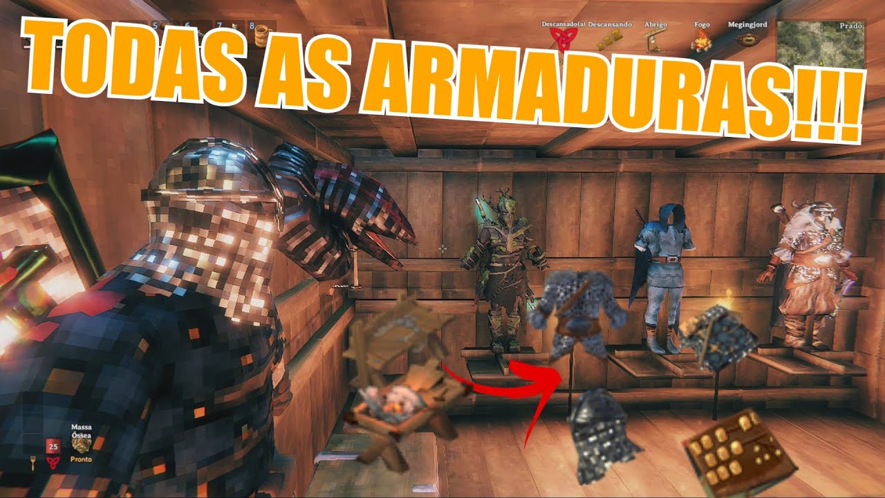TODAS AS ARMADURAS DE VALHEIM!!!