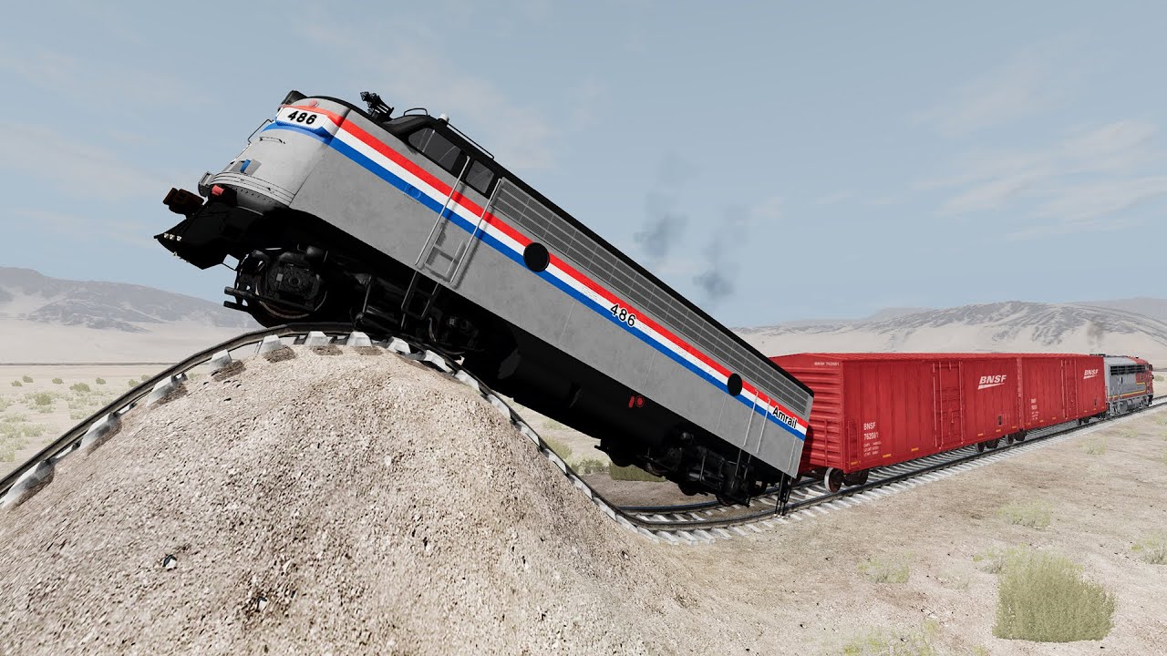 Trains Vs Bulged Rail #23 - Beamng.Drive