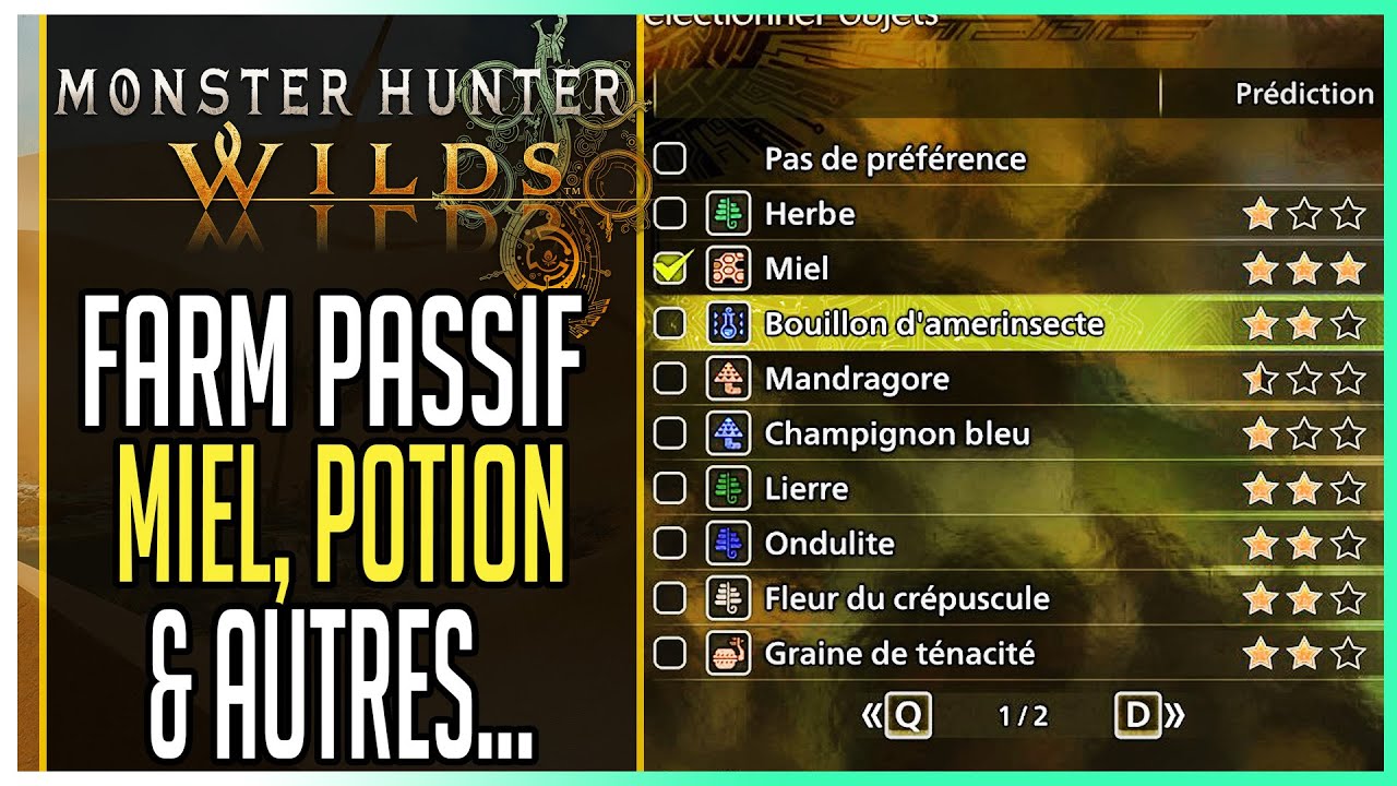 ⚠️FARM PASSIF (Miel, pi&egrave;ge, potion secr&egrave;te, etc...)► MONSTER HUNTER WILDS