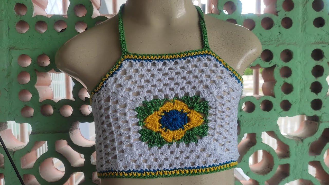Blusa infantil do Brasil de croch&ecirc; passo a passo