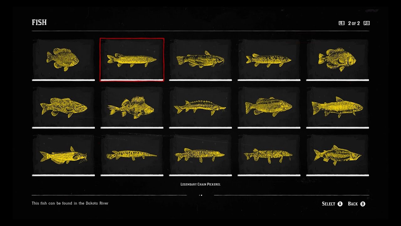 Red Dead Redemption 2: Full Complete List of Compendium 30 Fish - All Legendary Fish/Achievement.
