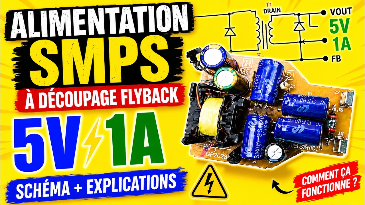 Alimentation à découpage flyback SMPS  électronique avec schéma comment elle fonctionne