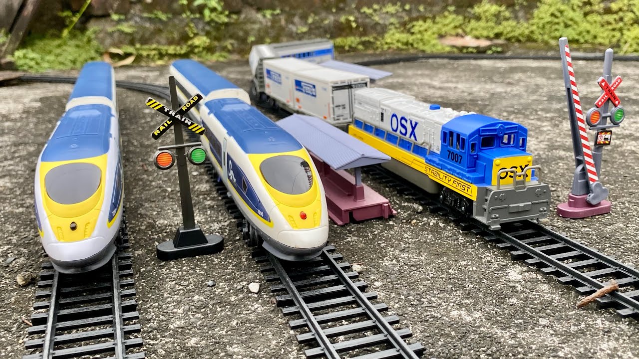 Toy Train Super Realistic! Mini Train Crossing & Cargo Train Action 🚆