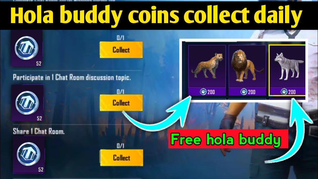 How to get free hola buddy coins in Pubg /bgmi l hola buddy New event explain collect hola buddy