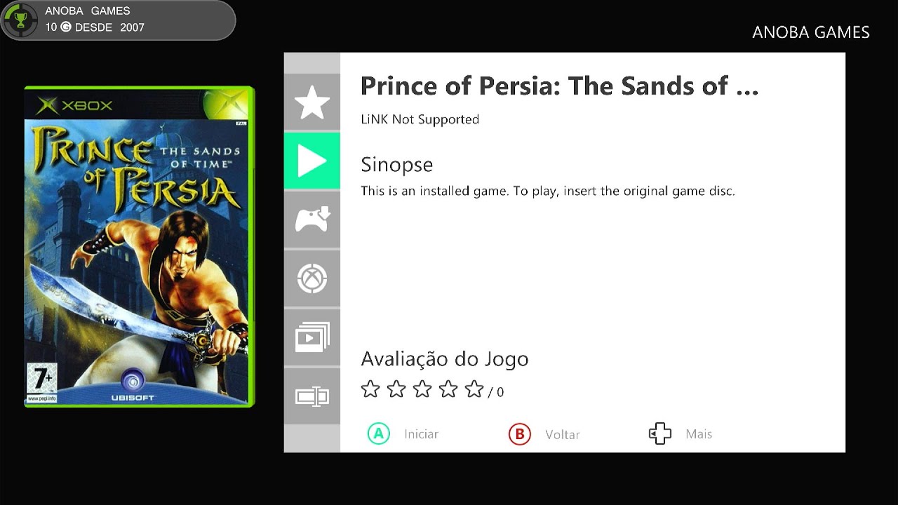 Prince of Persia - The Sands of Time de Xbox Clássico (Xbox 360)