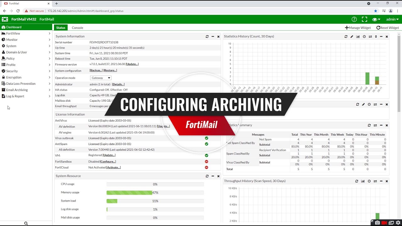 Configuring Archiving in FortiMail | Fortinet Product Demo