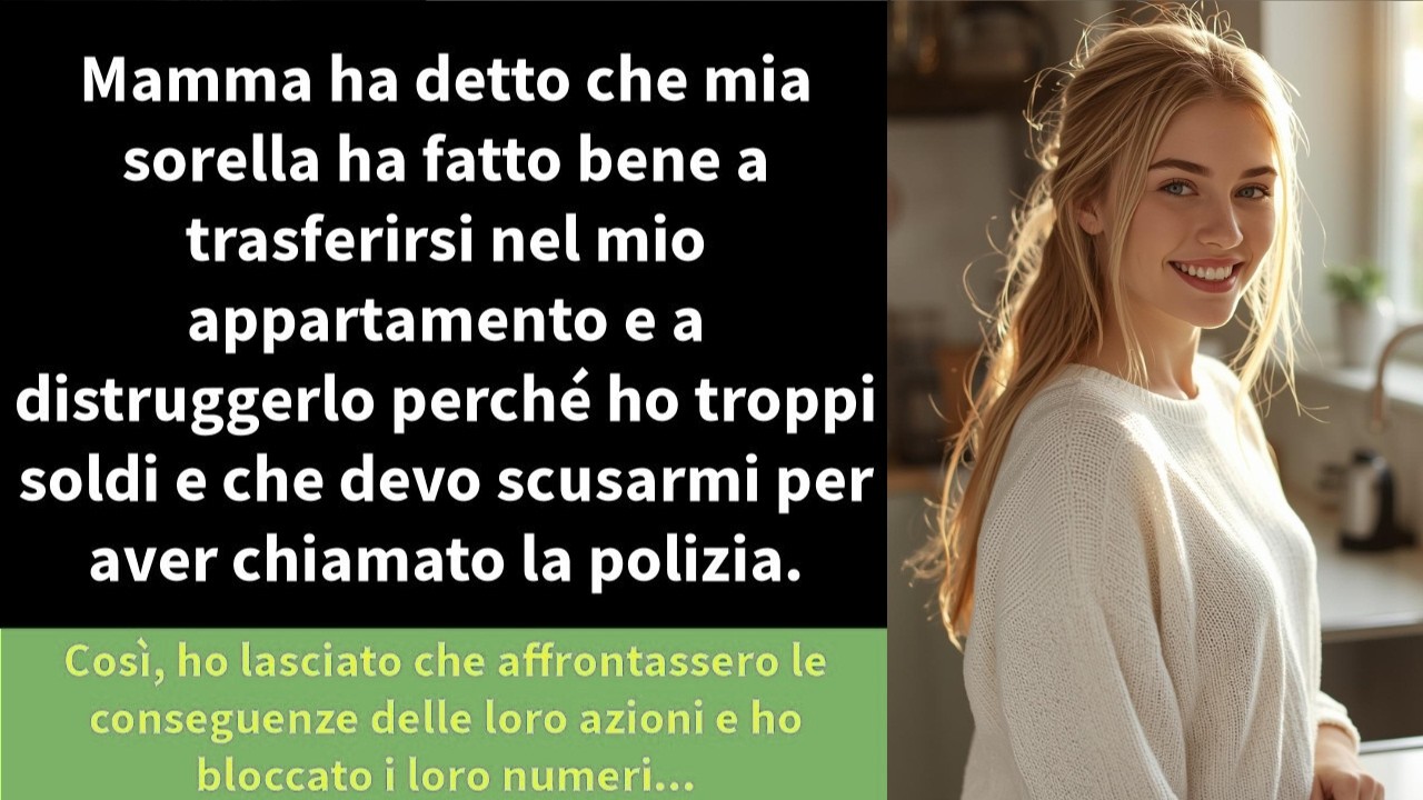 Mamma ha detto che mia sorella ha fatto bene a trasferirsi nel mio appartamento e a distruggerlo