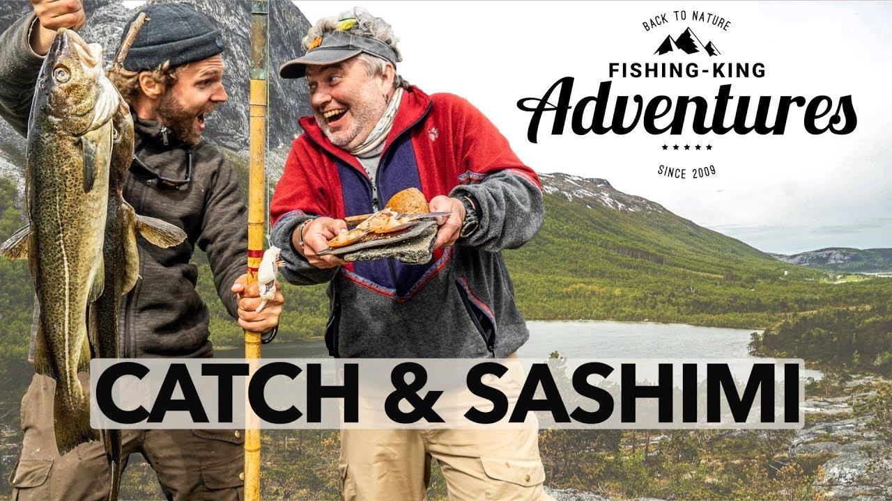 Catch & Sashimi 🍽 Dorsch & Heilbutt vom Ufer + Zubereiten 🍴| Catch & Cook
