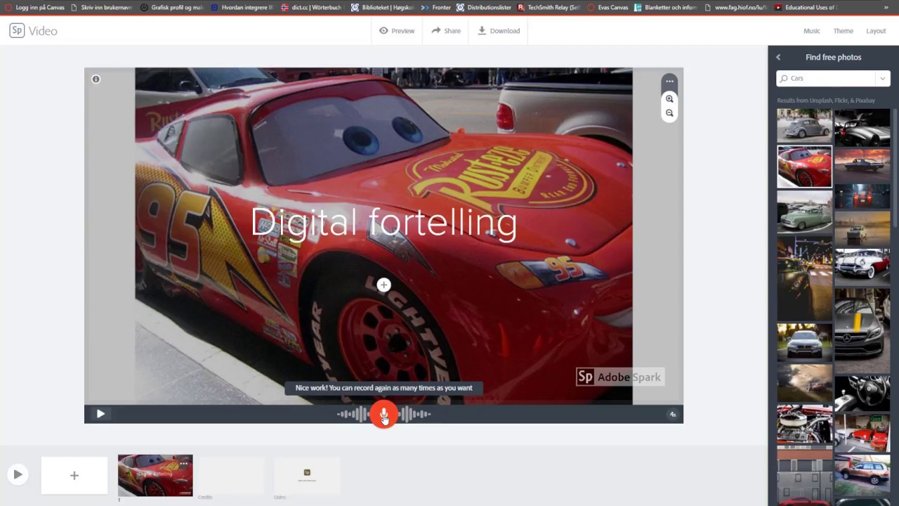 Digital fortelling med Adobe Spark