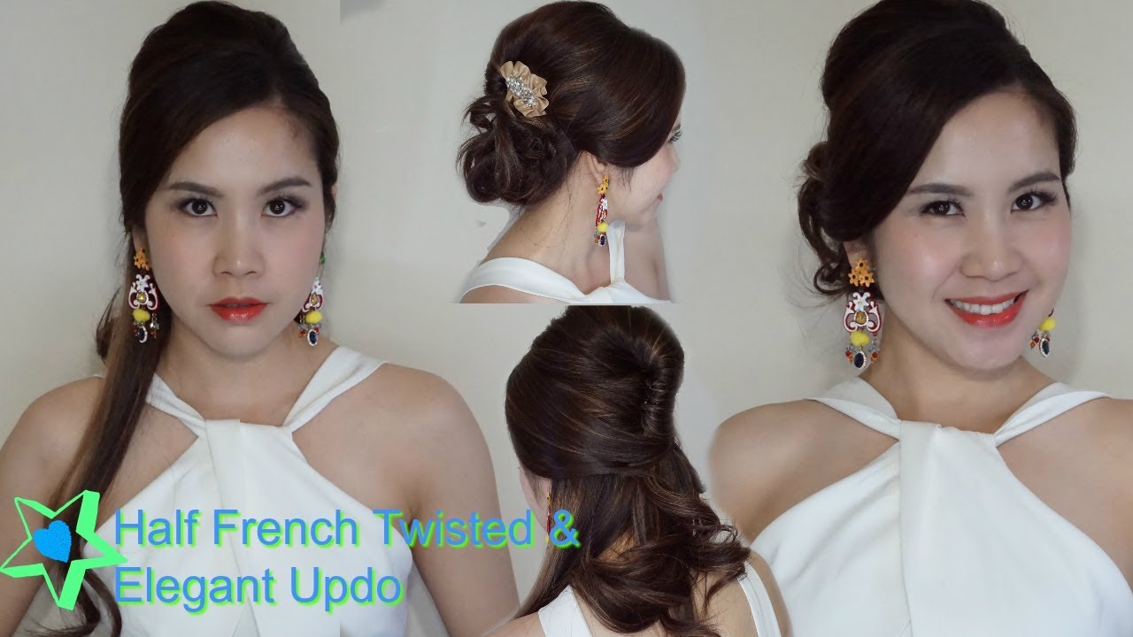 Hair tutorial: Quick & Easy Half French Twist and elegant Updo for medium to long hair | Alisa
