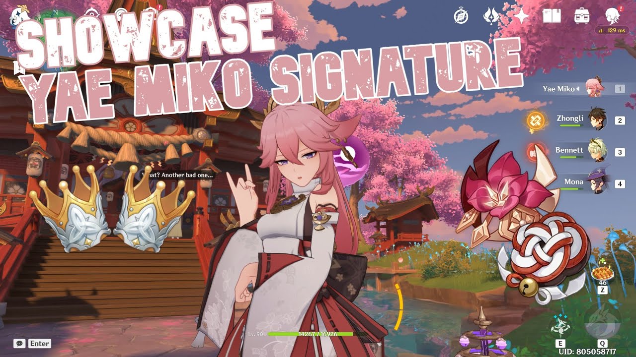 C0 Yae Miko Kagura Showcase , Double Crown Shime & Gladi (No Food Buff)
