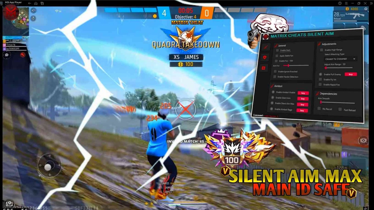 FREE FIRE PC PANEL OB52 🎯 AIMSILENT + ENEMY PULL MAX | AIM SILENT FREE 7 DAYS | MAIN ID SAFE 100 %