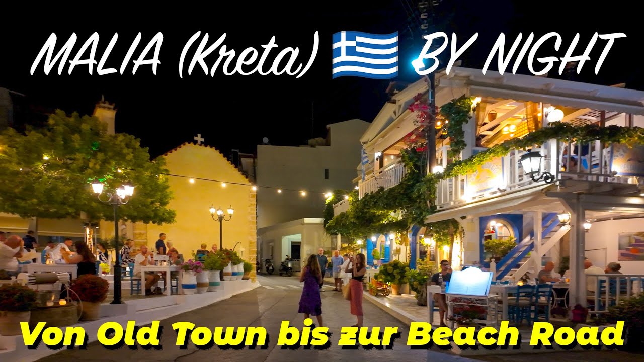 MALIA BY NIGHT: Von Old Town bis Beach Road 🇬🇷✨ | Abendspaziergang durch Kretas Urlaubsparadies