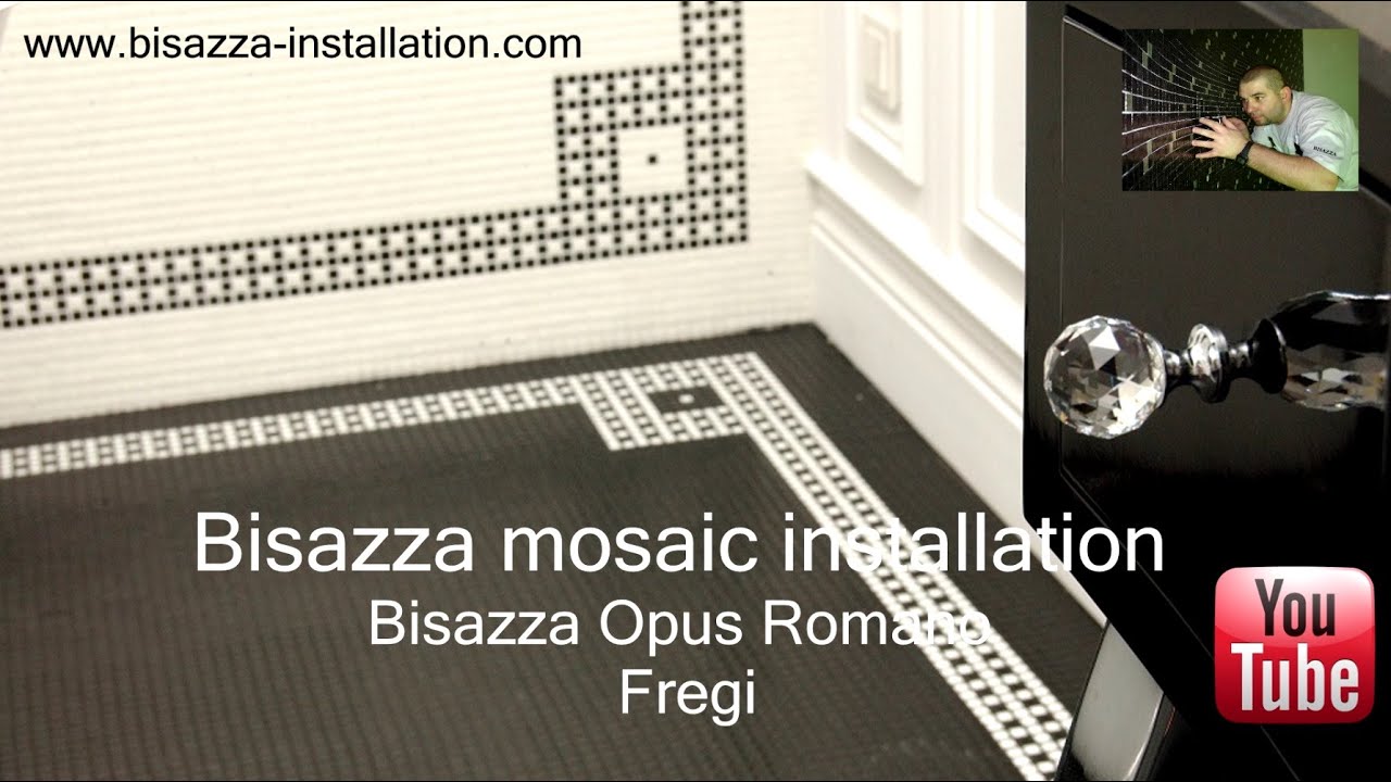 Installing Bisazza glass mosaic tile - Opus Romano