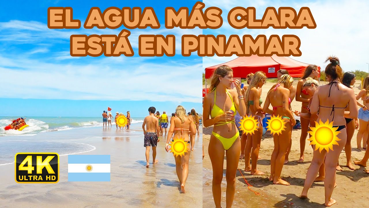 4K - Beach Walk PINAMAR BEACH NICE DAY Virtual Tour SUMMER 2022