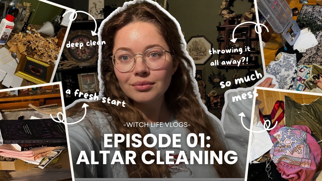LET’S CLEAN MY WITCHES ALTAR SPACE 🖤🥀 | Wintertime thoughts, slow living vibes