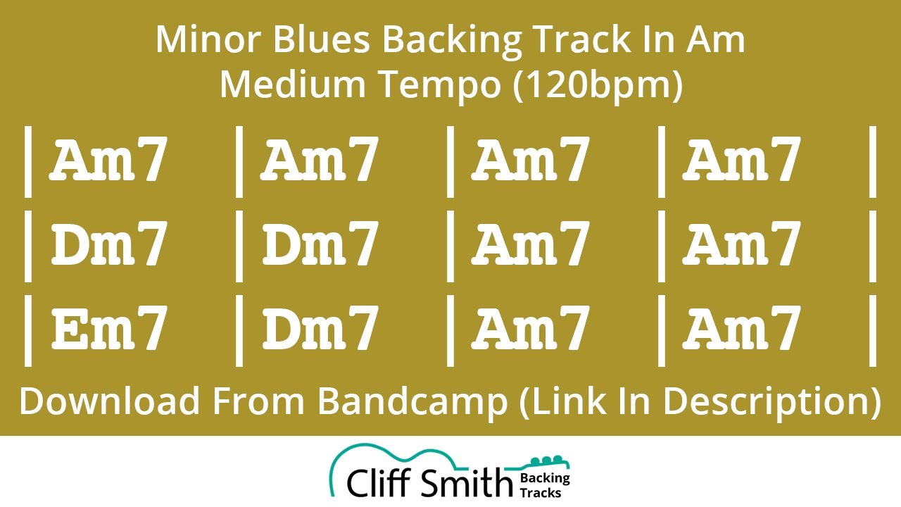 Am - Medium Tempo Minor Blues Backing Track (120bpm)