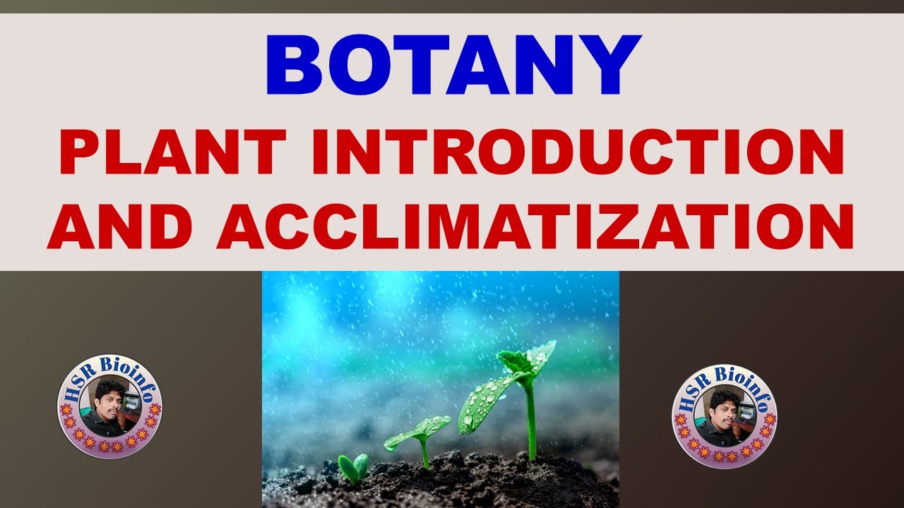 PLANT INTRODUCTION AND ACCLIMATIZATION | B.SC.,  BOTANY 4TH SEMESTER  | HSR BIOINFO