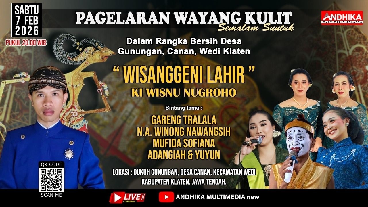 LIVE🔴WAYANG KULIT LAKON WISANGGENI LAHIR || DALANG KI WISNU NUGROHO || WEDI-KLATEN