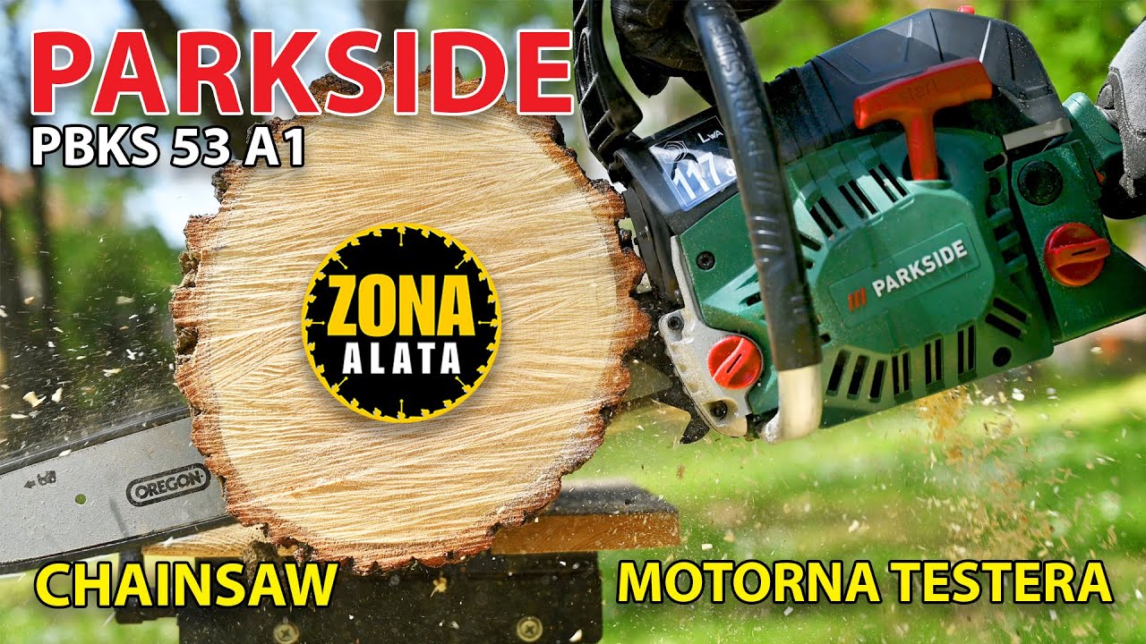 Parkside PBKS 53 A1 Motorna Testera Lidl - Benzinska lančana testera - Motorka Recenzija TEST 4K
