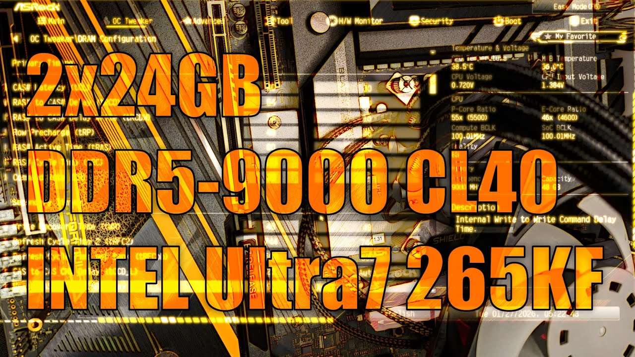 2x24 ГБ DDR5-9000 CL40 с процессором Intel Ultra7 265KF