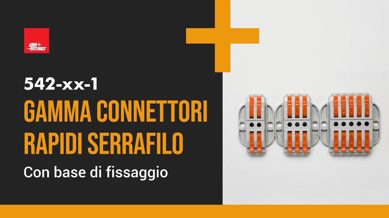 542-2x-1 - Connettori rapidi serrafilo con fori di fissaggio per viti