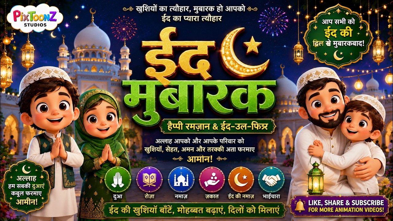 Eid Mubarak | Happy Ramadan & Eid-ul-fitr | Eid Mubarak Animation | PixToonz Studios