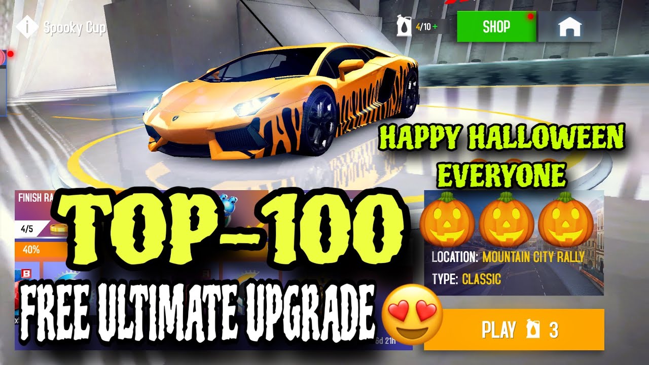 Asphalt 8, Spooky Cup, ралли по горному городу, Lamborghini Aventador Top-100 🎃👻