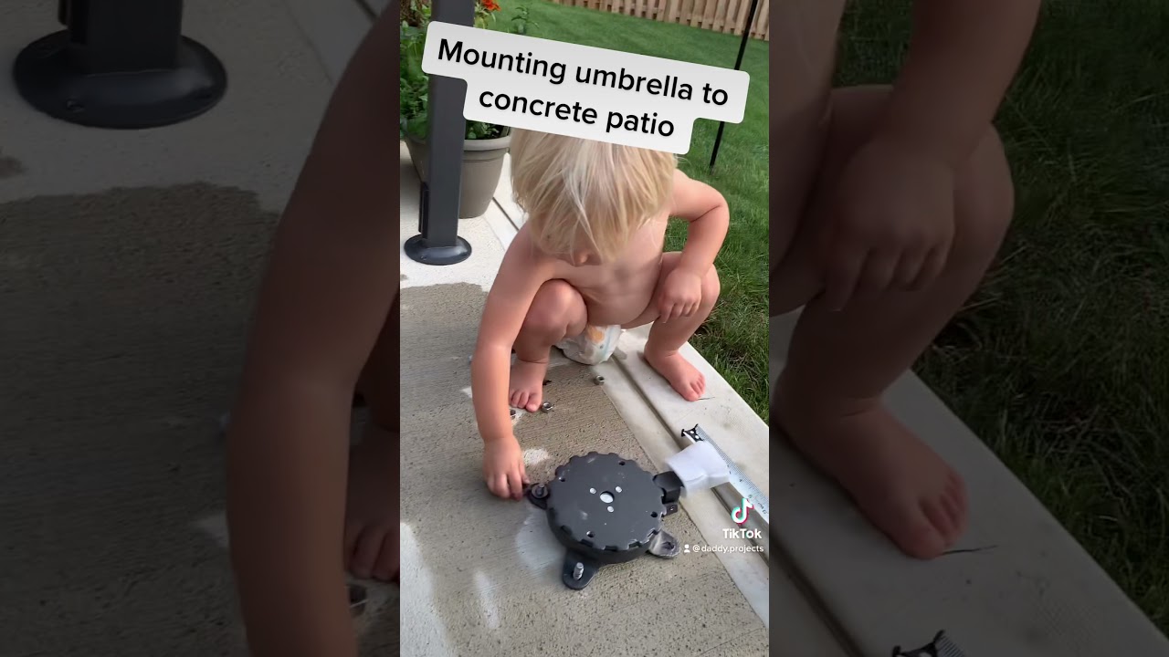 How to mount umbrella into concrete patio, PART 1