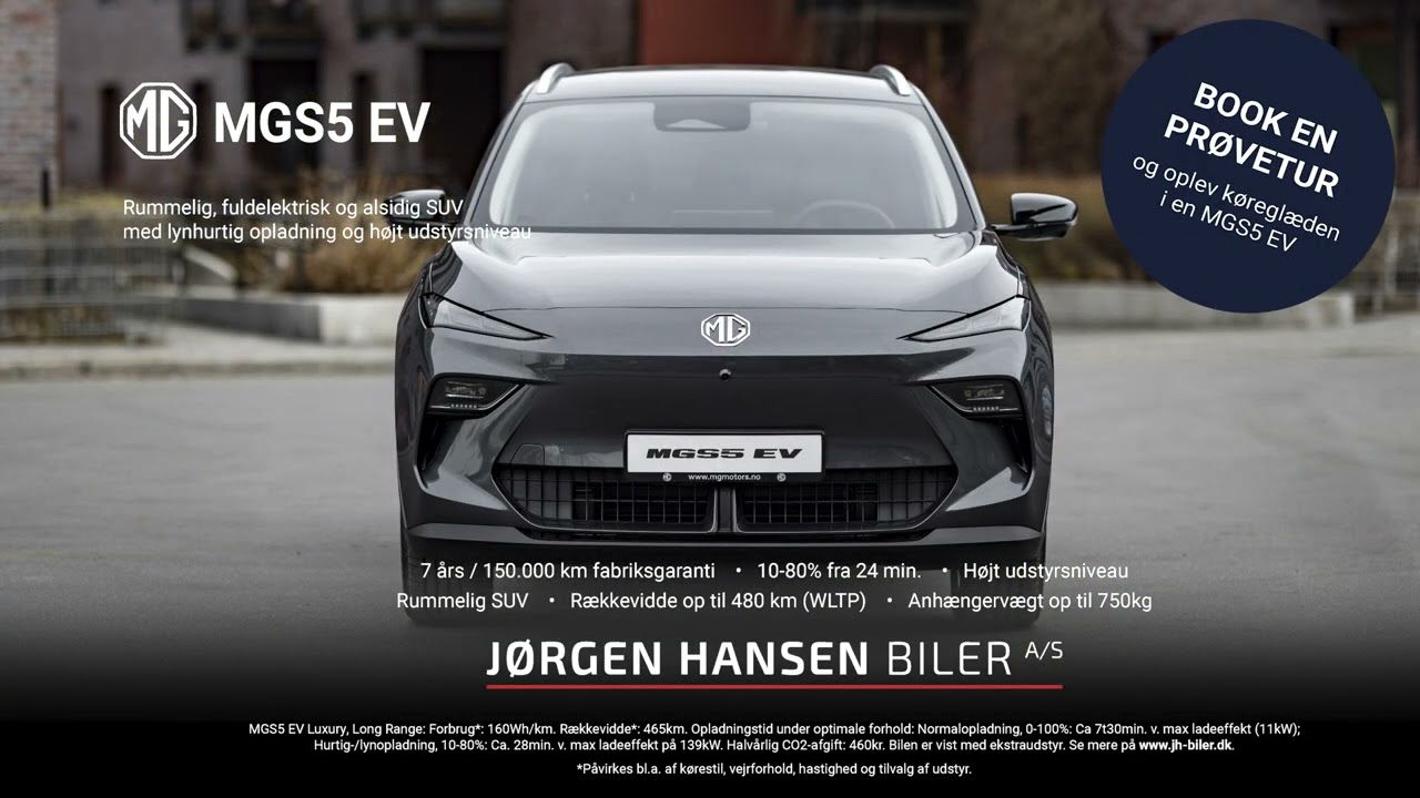 MGS5 EV - Rummelig, fuldelektrisk og alsidig SUV med lynhurtig opladning og højt udstyrsniveau