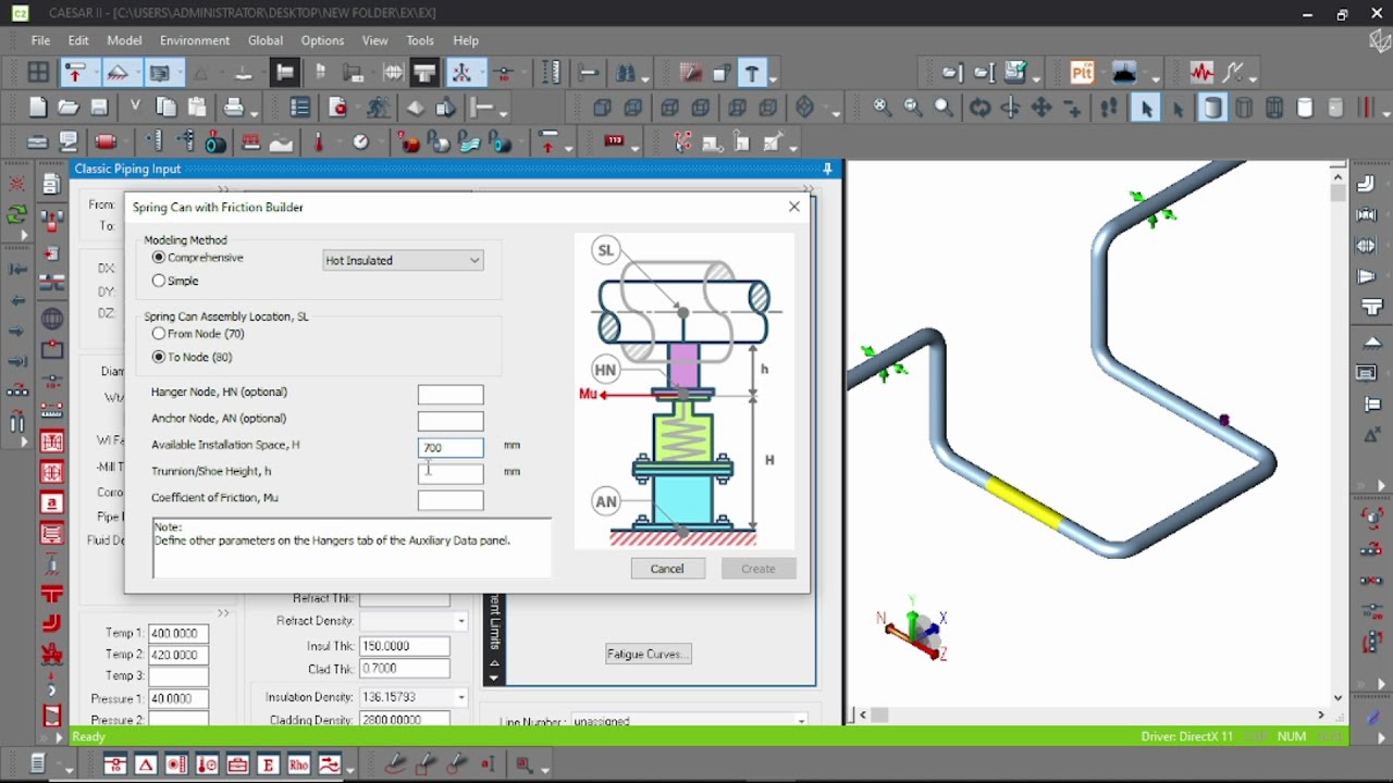 CAESAR II: HOW TO DEFINE SPRING HANGER IN CAESAR II