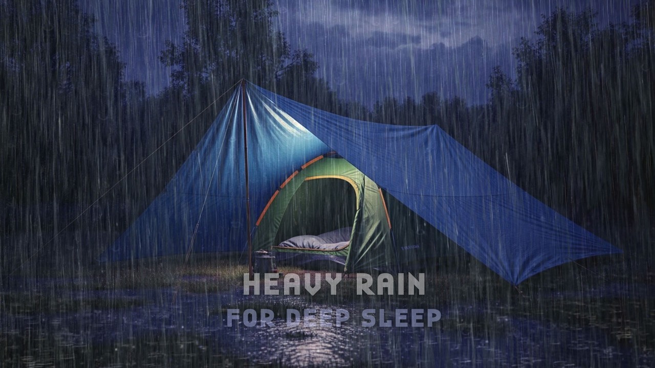 Drift Off Quickly 😴🌧️ | Intense Forest Rain & Thunder Echoing Around a Camping Tent ⛺⚡