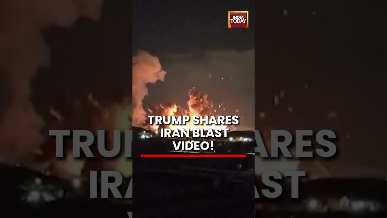 Trump Shares Iran Blast Video Showing Massive Explosion in Isfahan After Strike #trump #isfahan