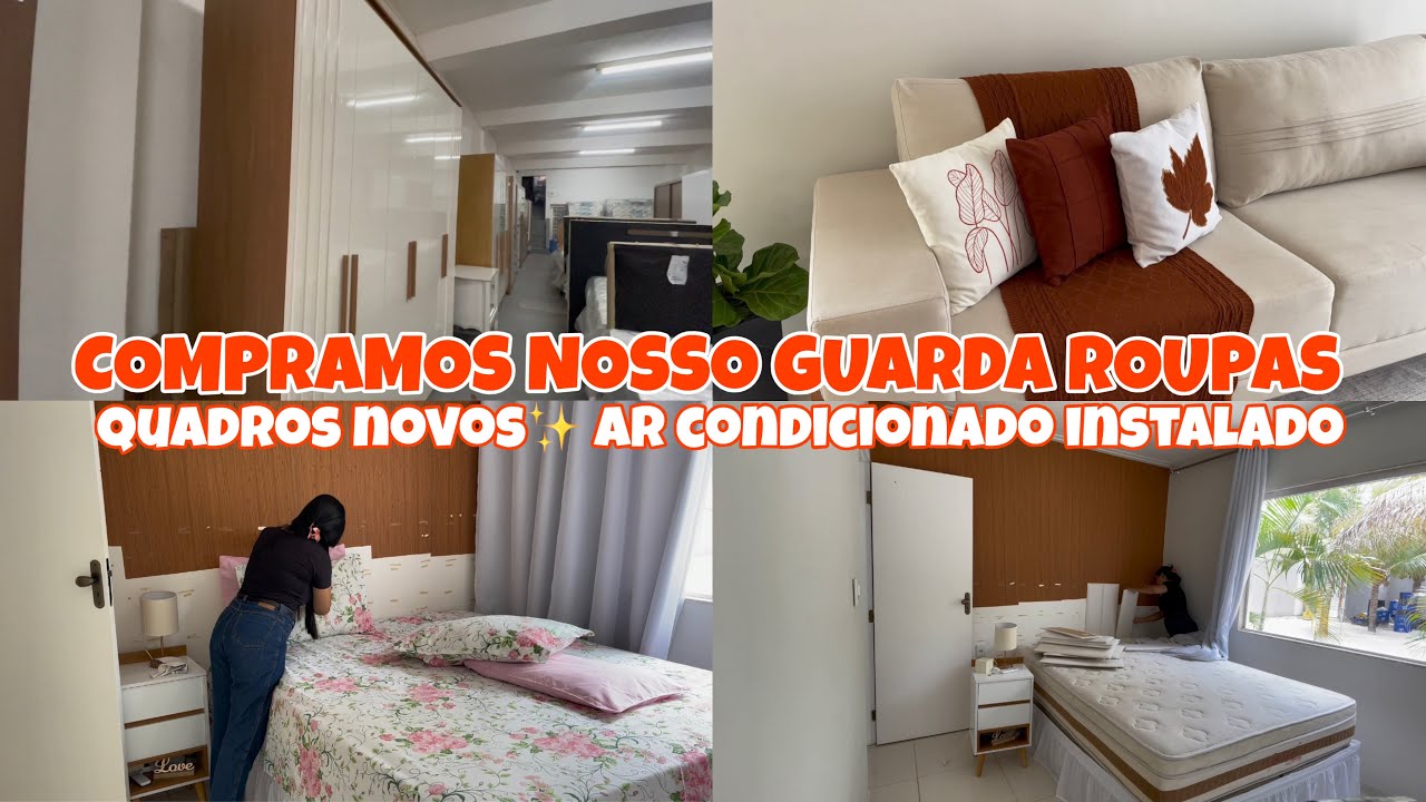 MUITAS NOVIDADES NESSE VÍDEO ✨GUARDA ROUPAS NOVO✨INSTALARAM O AR CONDICIONADO ✨QUADROS NOVOS e mais