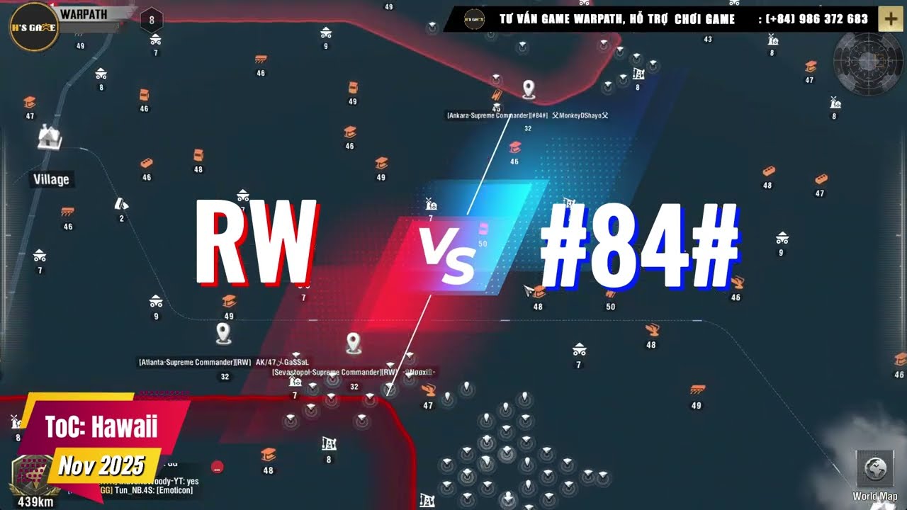Hải chiến Hawaii: 84 vs RW | Warpath v13.1