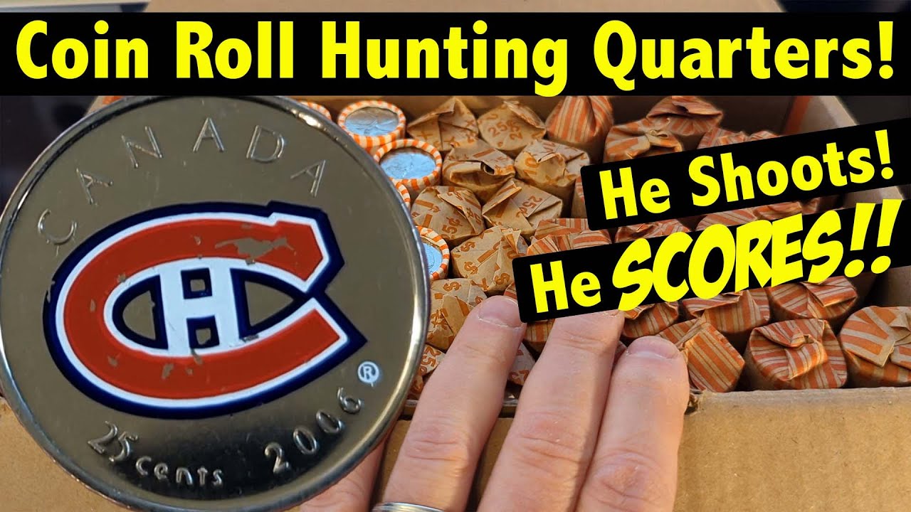 He Shoots! He SCORES!! Coin Roll Hunting Canadian Quarters! Finding a Super-Low Mint Coin!