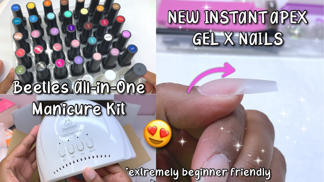 TRYING BEETLES ALL-IN-ONE MANI KIT 💅🏽 *Prep Items Included* | NEW TIPEX GEL X NAIL KIT