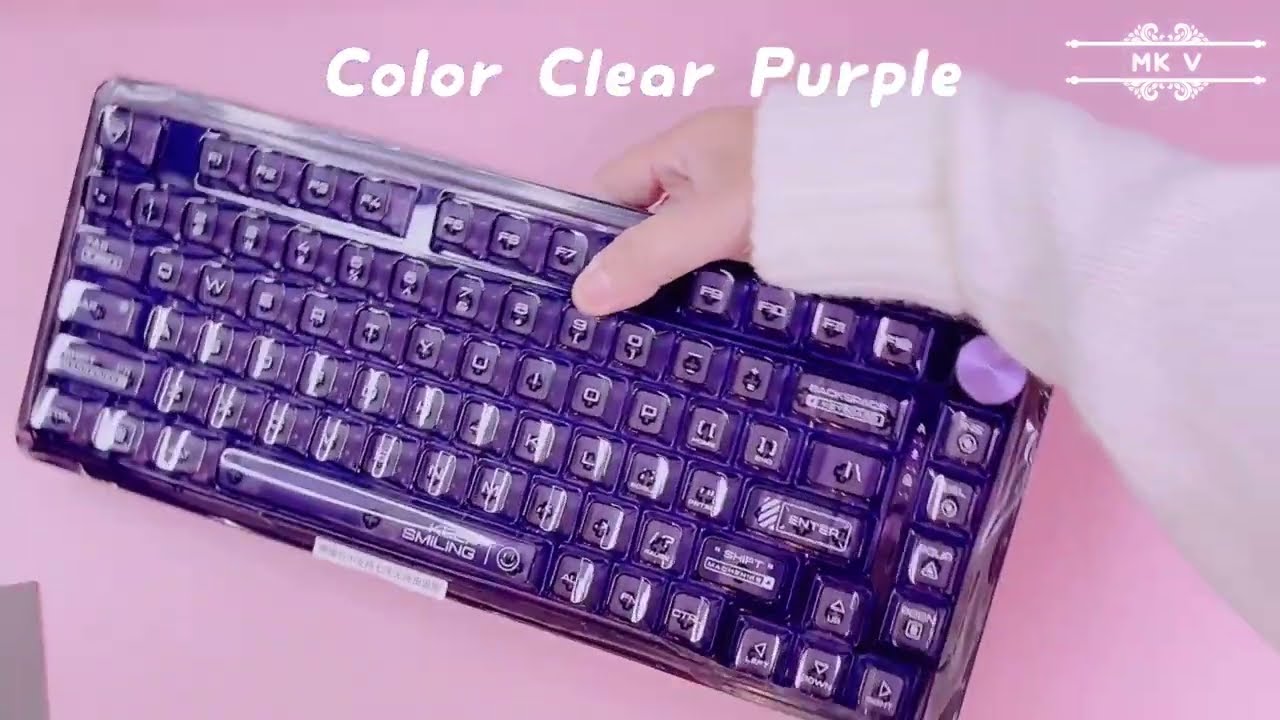 WhatGeek x Machenike K500F B81 RGB Clear Purple Linear Typing Sounds Unboxing & Reviewing