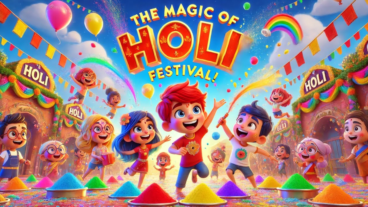 🎉 The Magic of Holi Festival! 🌈 Catchy Kids Song About Colors & Fun! 🎶