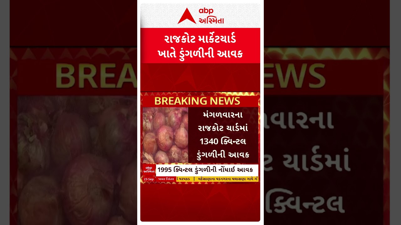 Rajkot | માર્કેટયાર્ડ ખાતે 1995 ક્વિન્ટલ ડુંગળીની નોંધાઈ આવક