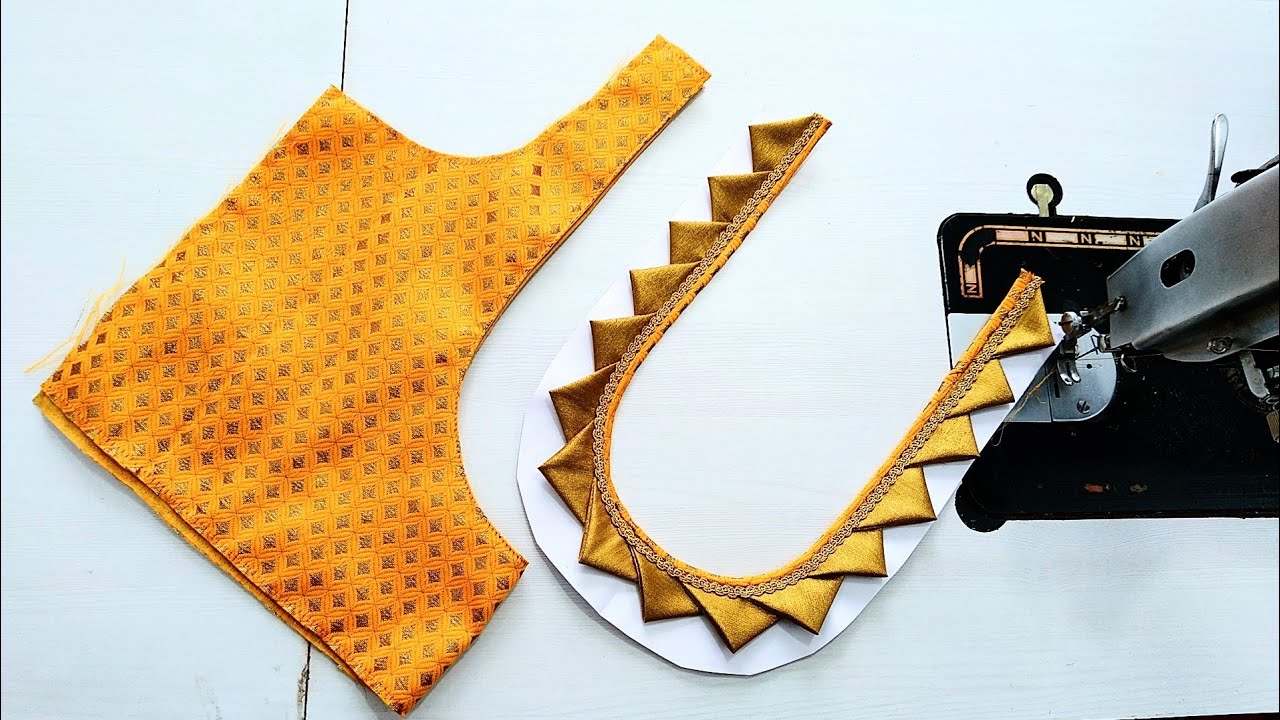 Designer Model Blouse Back Neck Design | Silk Saree Blouse Cutting Stitching