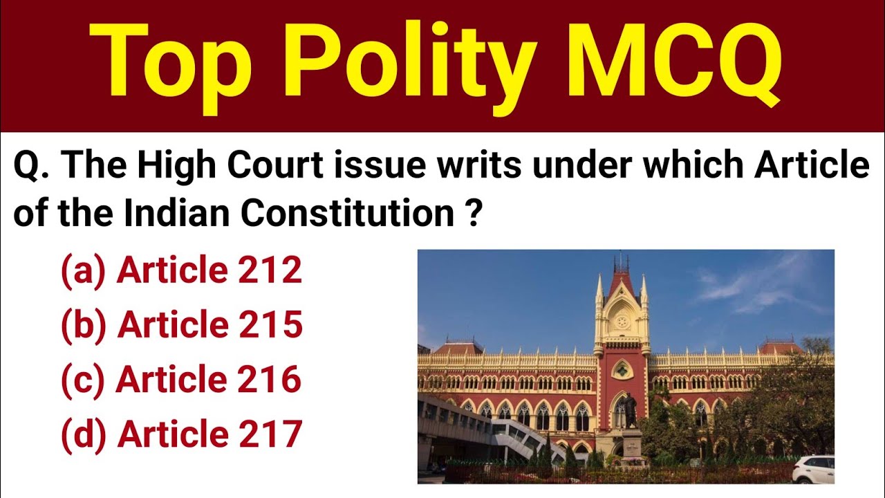 Top Indian Polity MCQ TEST | Indian Polity Important Questions For All Competitive Exams | Polity GK