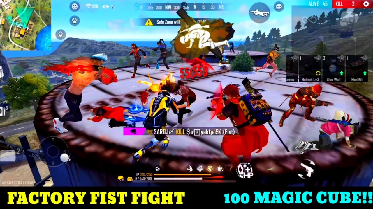 free fire factory booyah Vs cobra ascension 2021 fist fight - factory roof fist fight challenge
