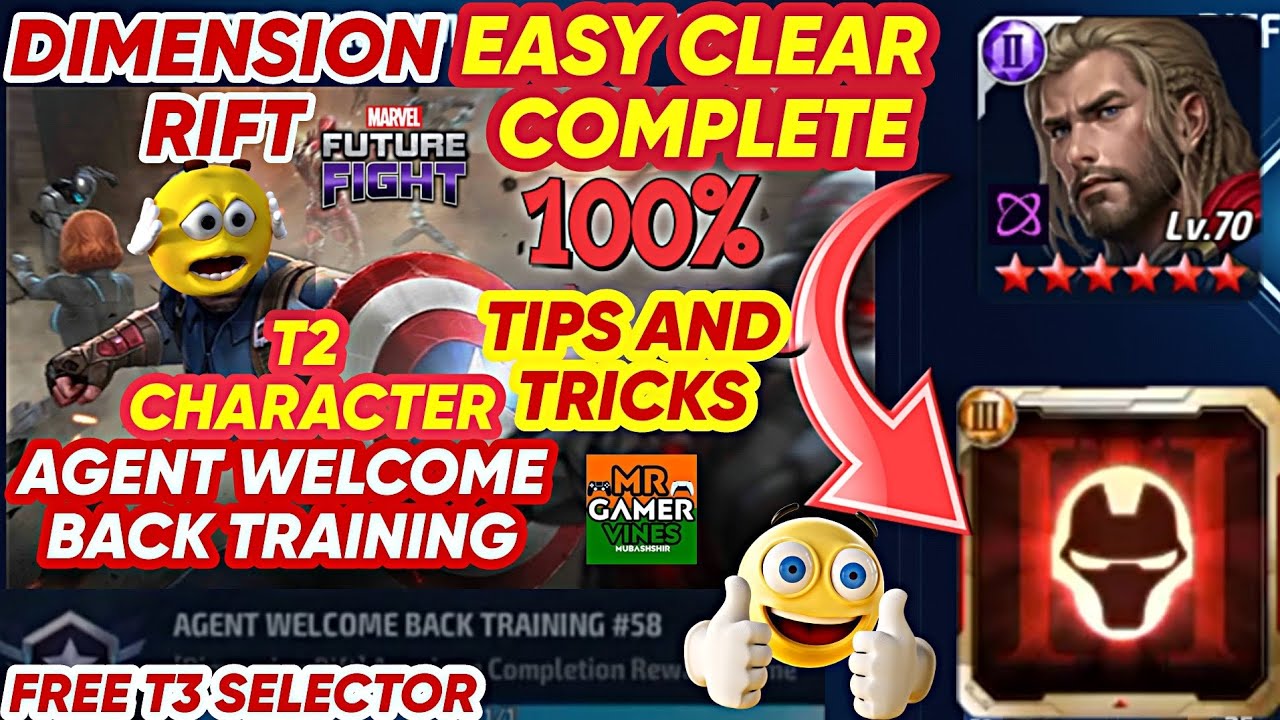 👉 Free T3 selector DIMENSION RIFT clear TIPS AND TRICKS | Marvel future fight Mr GAMER VINES Hindi 👍