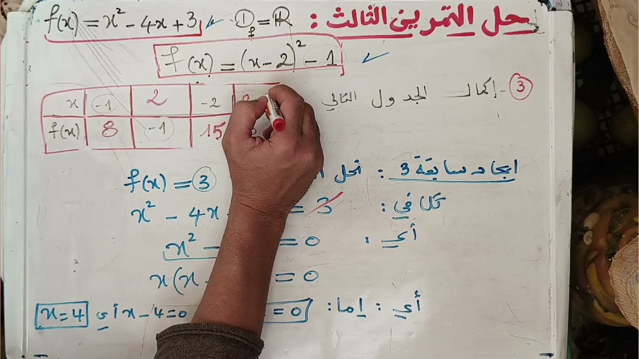 تمرين دوال شامل ، للمراجعة لاختبارات الفصل الأول | 1 ثانوي علوم