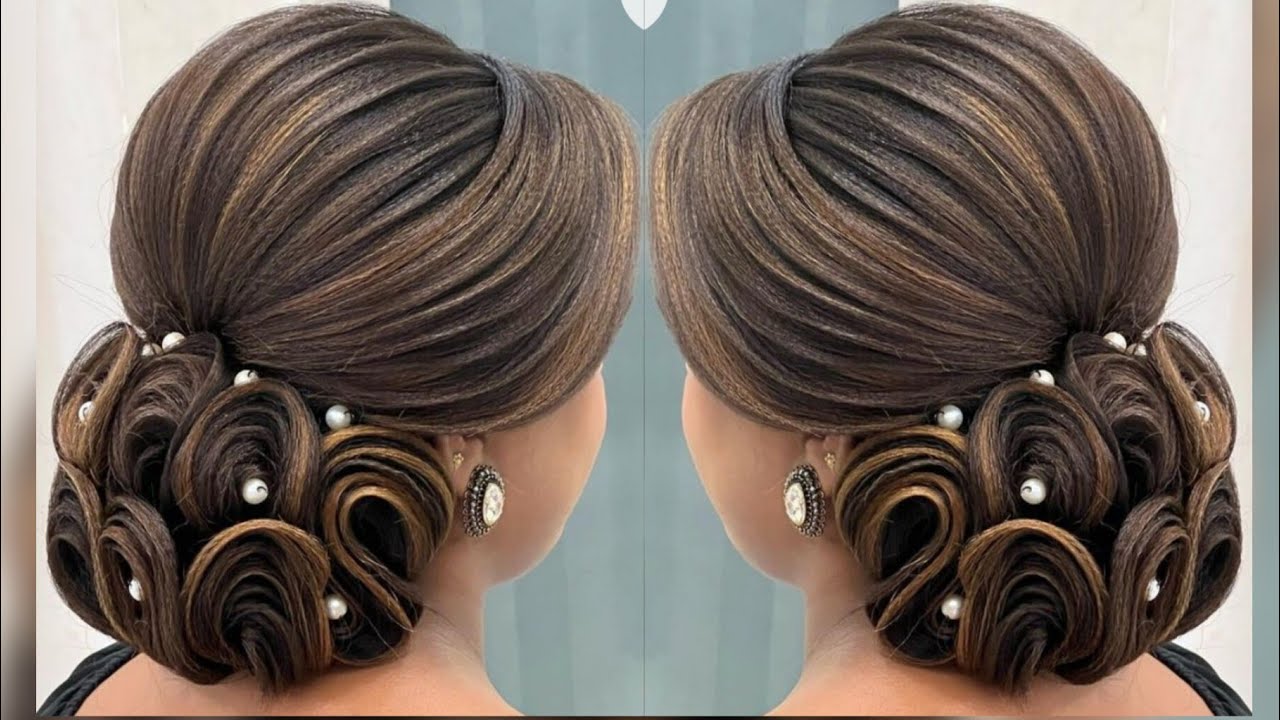 خطوات تسريحة شعر للافراح كتير حلوة وسهلة خطوة بخطوة 😍😍 Wedding hairstyle steps تعلم تساريح الشعر