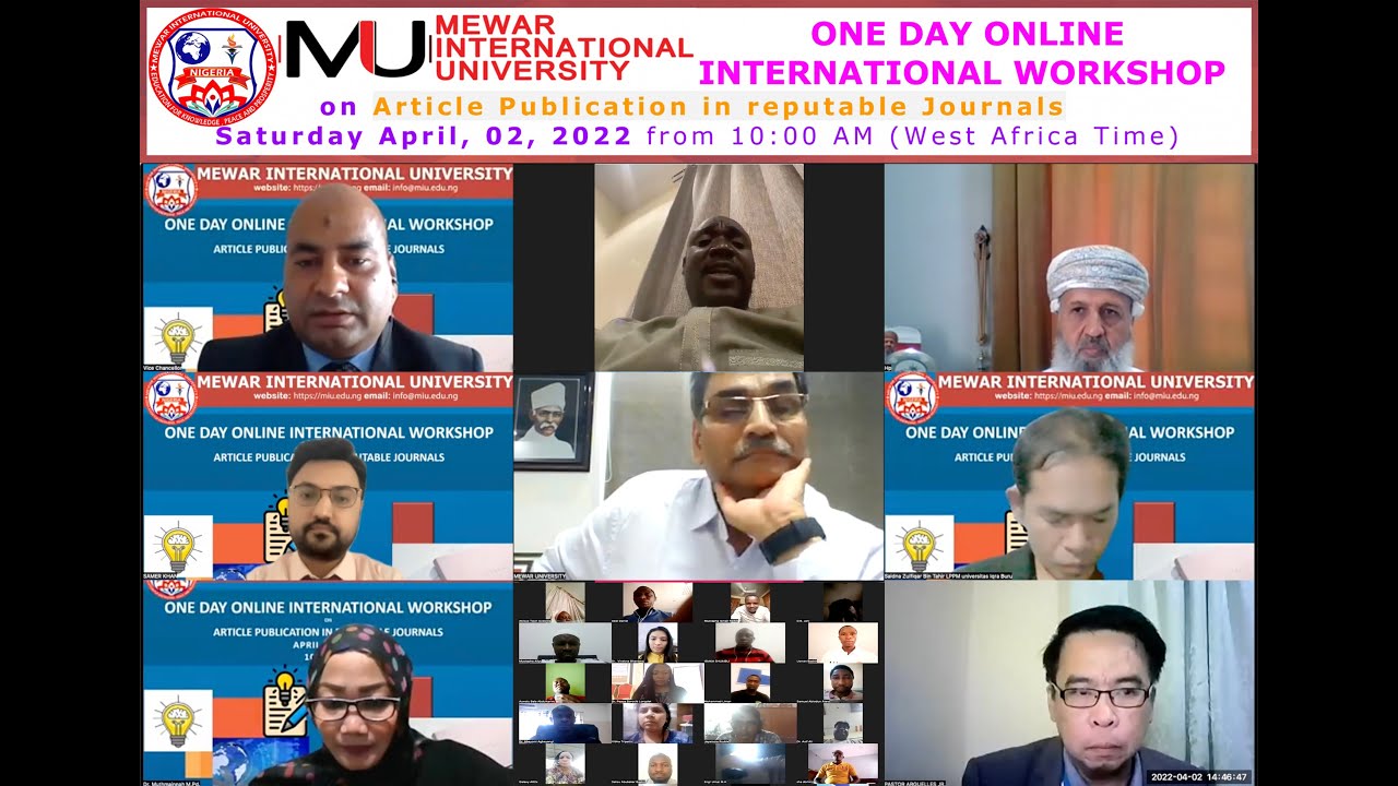 Full video of One Day workshop on Article Publishing in Reputable Journals